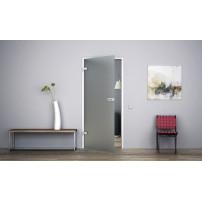 Glastür Ganzglastür Drehtür aus ESG-Glas (Einscheibensicherheitsglas) LEVIDOR ® in Milchglas (V)  für Studio Griff und Studio Bä