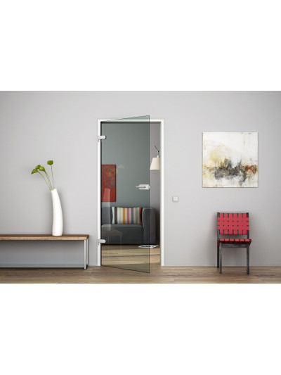 Glastür Ganzglastür Drehtür aus ESG-Glas (Einscheibensicherheitsglas) LEVIDOR ® in Klarglas (K)  für Studio Griff und Studio Bän