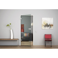 Glastür Ganzglastür Drehtür aus ESG-Glas (Einscheibensicherheitsglas) LEVIDOR ® in Klarglas (K)  für Studio Griff und Studio Bän