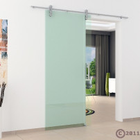 775 x 2050 x 8 mm Glasschiebetür Klarglas Stangengriff