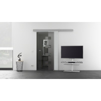 775 x 2050 mm Ganzglaschiebetür Würfel-Design Levidor Basic / slimLine