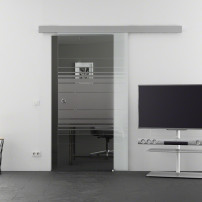 Glasschiebetür Idea-Design (I) 1025x2050mm Edelstahl - Levidor EasySlide