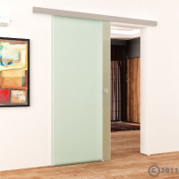900 x 2050 mm Ganzglaschiebetür vollflächig satiniert Levidor Basic / slimLine