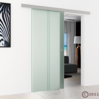 Glasschiebetür 2-Streifen-Design (T) 1025x2050mm Edelstahl - Levidor EasySlide