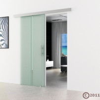 Glasschiebetür 2-Streifen-Design (T) 1025x2050mm Edelstahl - Levidor EasySlide