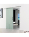 Glasschiebetür 2-Streifen-Design (T) 1025x2050mm Edelstahl - Levidor EasySlide