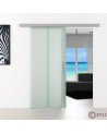 Glasschiebetür 2-Streifen-Design (T) 1025x2050mm Edelstahl - Levidor EasySlide
