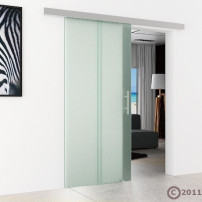 Glasschiebetür 2-Streifen-Design (T) 1025x2050mm Edelstahl - Levidor EasySlide