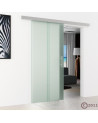 Glasschiebetür 2-Streifen-Design (T) 1025x2050mm Edelstahl - Levidor EasySlide
