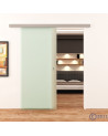 1025 x 2050 mm Ganzglaschiebetür vollflächig satiniert Levidor Basic / slimLine
