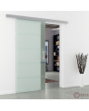 Glasschiebetür Streifen-Design (S) 1025x2175mm Edelstahl - Levidor EasySlide