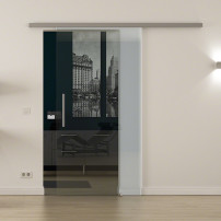 SoftClose Levidor ProfiSlide Schiebetür 1025 x 2175 mm Klarglas-Design (K)