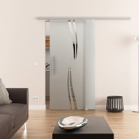 Glasschiebetür komplett 775 x 2050 Dorma Muto 60 Wellen-Design (A) 