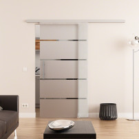Glasschiebetür komplett 775 x 2050 mm Dorma Muto 60 Streifen-Design (S)