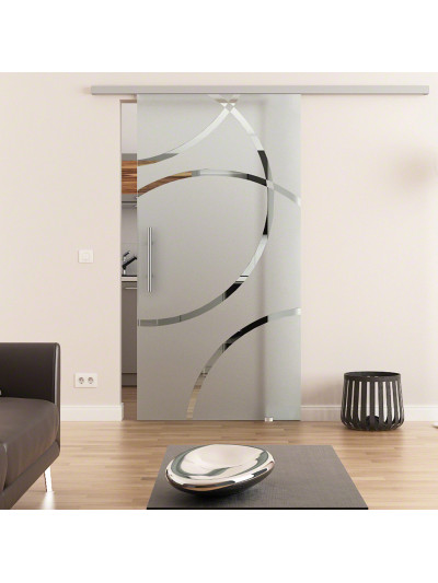 Glasschiebetür komplett 1025 x 2050 mm Dorma Muto 60 Dreh-Design (D) 