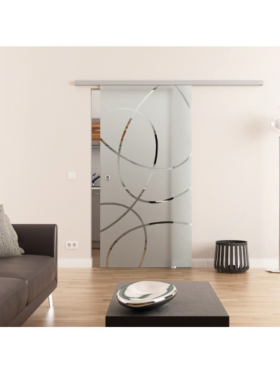 Glasschiebetür komplett 1025 x 2050 mm Dorma Muto 60 Frankfurt-Design (F) 