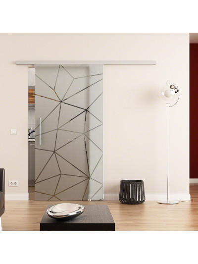 Glasschiebetür komplett 1025 x 2050 mm Dorma Muto 60 Origami-Design (O)