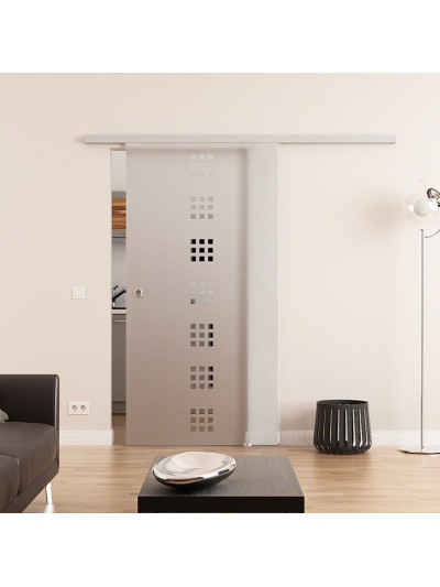 Glasschiebetür komplett 1025 x 2050 mm Dorma Muto 60 Quadrat-Design (Q)