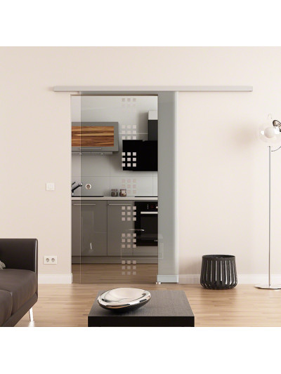 Glasschiebetür komplett 1025 x 2050 mm Dorma Muto 60 Rekursiv-Design (R)