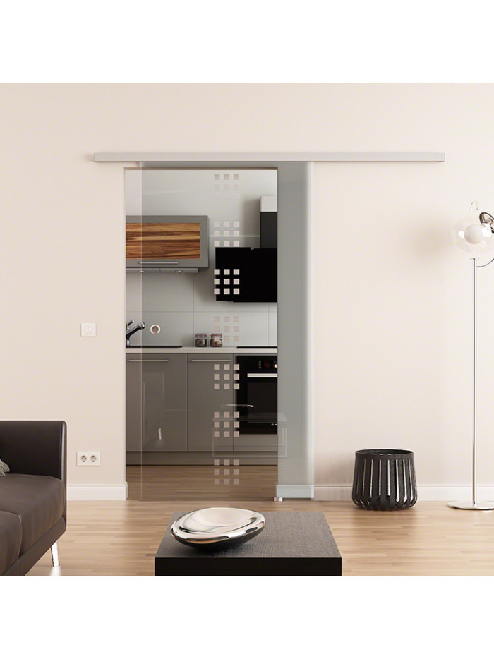 Glasschiebetür komplett 1025 x 2050 mm Dorma Muto 60 Rekursiv-Design (R)