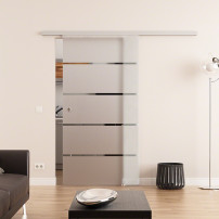 Glasschiebetür komplett 1025 x 2050 mm Dorma Muto 60 Streifen-Design (S)
