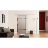 Glasschiebetür komplett 1025 x 2050 mm Dorma Muto 60 Streifen-Design (S)