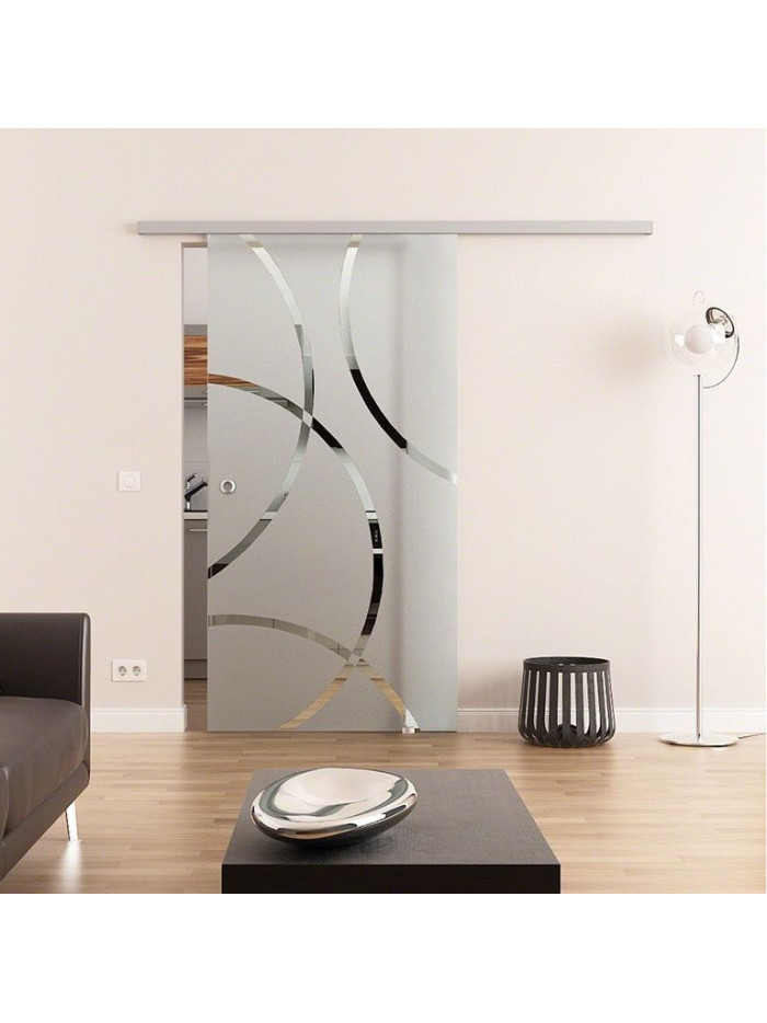 Glasschiebetür komplett 775 x 2175 mm Dorma Muto 60 Circle-Design (C) 