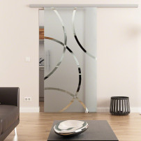 Glasschiebetür komplett 775 x 2175 mm Dorma Muto 60 Circle-Design (C) 