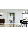 900 x 2050 x 8 mm Glasschiebetür Horizont-Design (H)- Levidor offene Laufrollen-System (VA - Edelstahl)