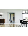 900 x 2050 x 8 mm Glasschiebetür Klarglas - Levidor offene Laufrollen-System (VA - Edelstahl)