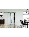 1025 x 2050 x 8 mm Glasschiebetür Bach-Design (B)- Levidor offene Laufrollen-System (VA - Edelstahl)