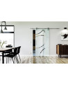1025 x 2050 x 8 mm Glasschiebetür Dreh-Design (D)- Levidor offene Laufrollen-System (VA - Edelstahl)
