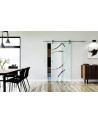 1025 x 2050 x 8 mm Glasschiebetür Dreh-Design (D)- Levidor offene Laufrollen-System (VA - Edelstahl)