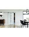 1025 x 2050 x 8 mm Glasschiebetür Quadrat-Design (Q)- Levidor offene Laufrollen-System (VA - Edelstahl)