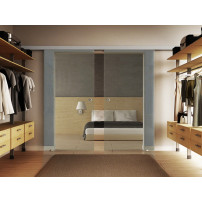 Glasschiebetüren 2 x 400 x 2050mm 2-flügelig Klarglas (K)