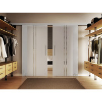 Glasschiebetüren 2 x 650 x 2050mm 2-flügelig 2-Streifen-Design senkrecht (T)