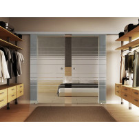 Glasschiebetüren 2 x 900 x 2050mm 2-flügelig Horizont-Design (H)