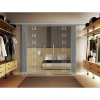 Glasschiebetüren 2 x 900 x 2050mm 2-flügelig Rekursiv-Design (R)