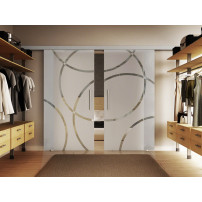 Glasschiebetüren 2 x 525 x 2175 mm 2-flügelig Circle-Design (CD)