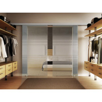 Glasschiebetüren 2 x 525 x 2175 mm 2-flügelig Lamellen-Design (L)