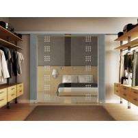 Glasschiebetüren 2 x 525 x 2175 mm 2-flügelig Rekursiv-Design (R)