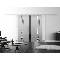 SoftClose Levidor ProfiSlide Schiebetür 2 x 400 x 2050 mm in Wellen-Design (A)