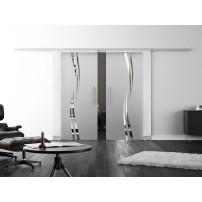 SoftClose Levidor ProfiSlide Schiebetür 2 x 400 x 2050 mm in Wellen-Design (A)