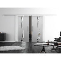 SoftClose Levidor ProfiSlide Schiebetür 2 x 400 x 2050 mm in Wellen-Design (A)