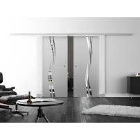 SoftClose Levidor ProfiSlide Schiebetür 2 x 400 x 2050 mm in Wellen-Design (A)
