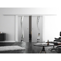 SoftClose Levidor ProfiSlide Schiebetür 2 x 400 x 2050 mm in Wellen-Design (A)