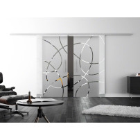 SoftClose Levidor ProfiSlide Schiebetür 2 x 400 x 2050 mm in Wellen-Design (A)
