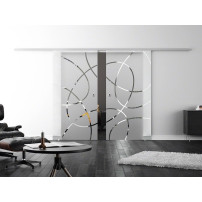 SoftClose Levidor ProfiSlide Schiebetür 2 x 400 x 2050 mm in Wellen-Design (A)