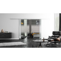 SoftClose Levidor ProfiSlide Schiebetür 2 x 400 x 2050 mm in Ellipsen-Design (EF)