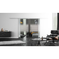 SoftClose Levidor ProfiSlide Schiebetür 2 x 400 x 2050 mm in Ellipsen-Design (EF)